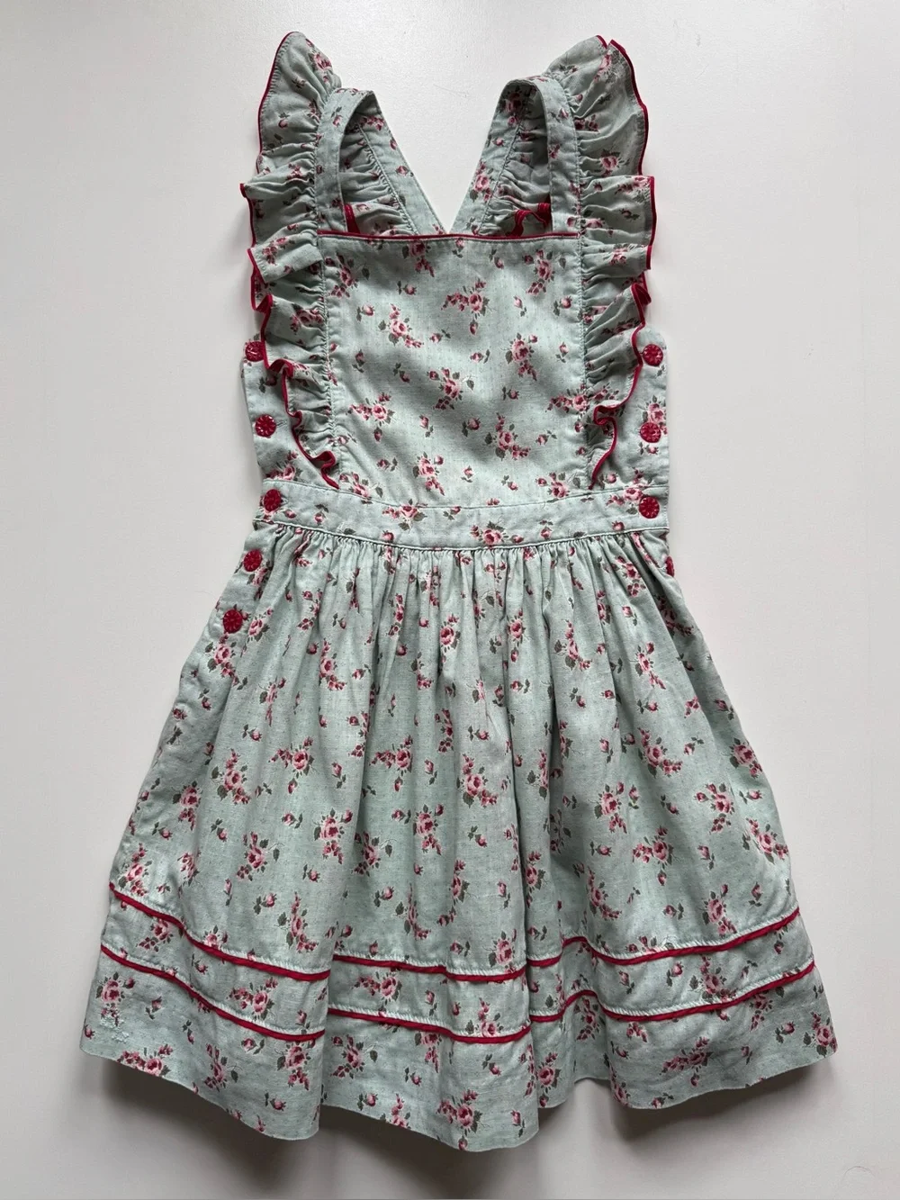 Ralph Lauren Girls Floral Linen-Cotton Dress - Size 6